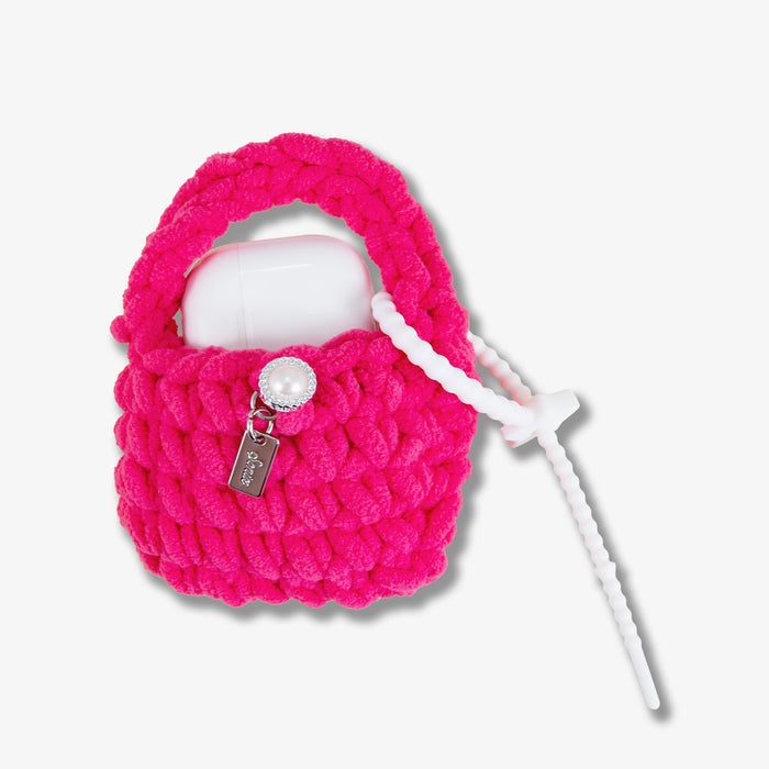 Knit Earbud / AirPods® Pouch - Pink