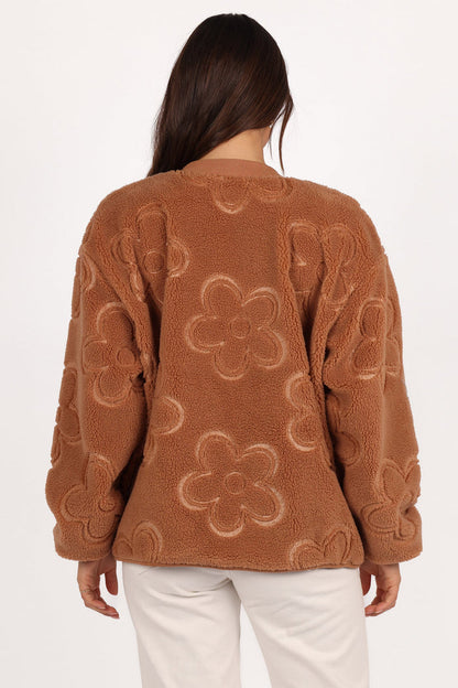 Petal and Pup USA OUTERWEAR Lasky Flower Pattern Button Down Jacket - Camel
