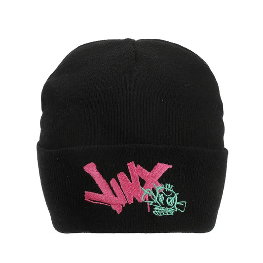 League of Legends - Arcane Jinx Graffiti Adult Black Cuff Knit Beanie