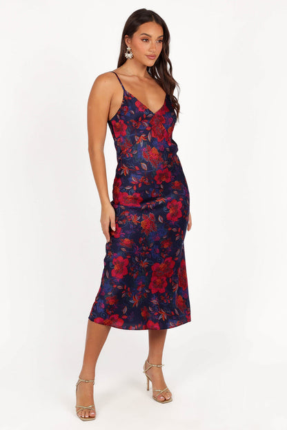 Petal and Pup USA DRESSES Lenore Midi Dress - Midnight Pomegranate
