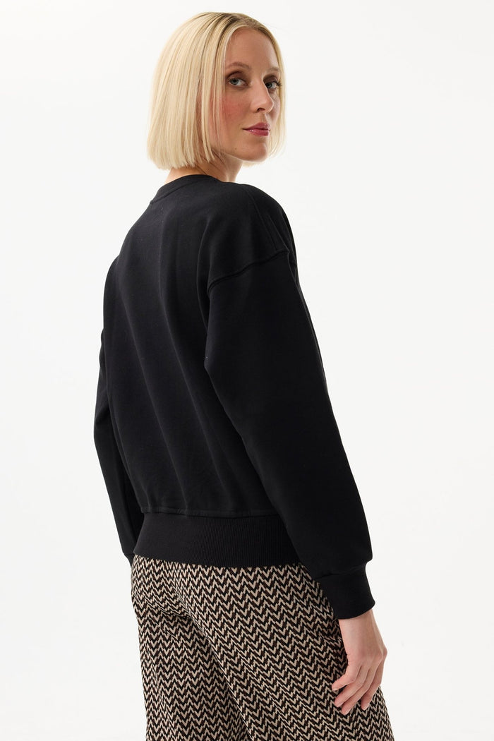 Leo & Ugo EH615 Black Teddy Motif Fine Knit Jumper - Dotique - Leo & Ugo