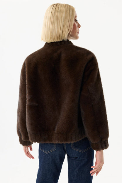 Leo & Ugo KH920 Brown Faux Fur Toggle Jacket - Dotique - Leo & Ugo