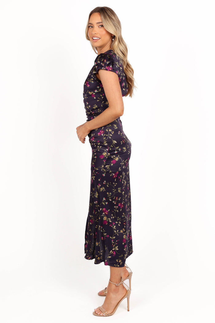Petal and Pup USA DRESSES Lisbeth Midi Dress - Midnight Floral