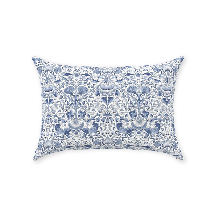 Lodden Cotton Throw Pillows William Morris Navy Blue