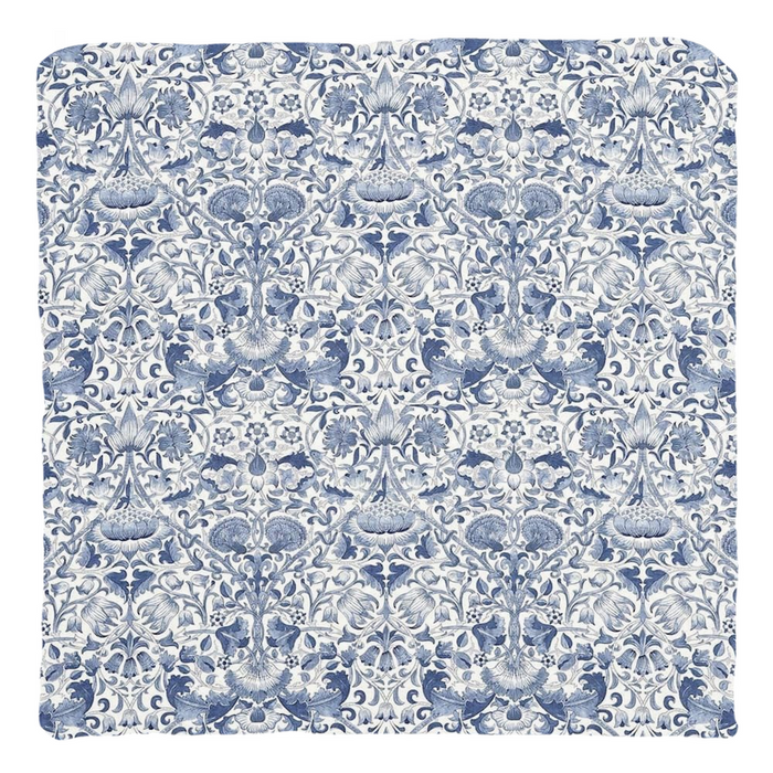 Lodden Cotton Throw Pillows William Morris Navy Blue
