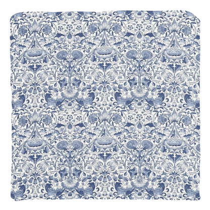 Lodden Cotton Throw Pillows William Morris Navy Blue