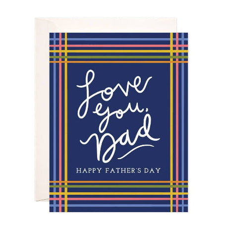 Bloomwolf Studio Love Dad Stripes Greeting Card - Father's Day Card