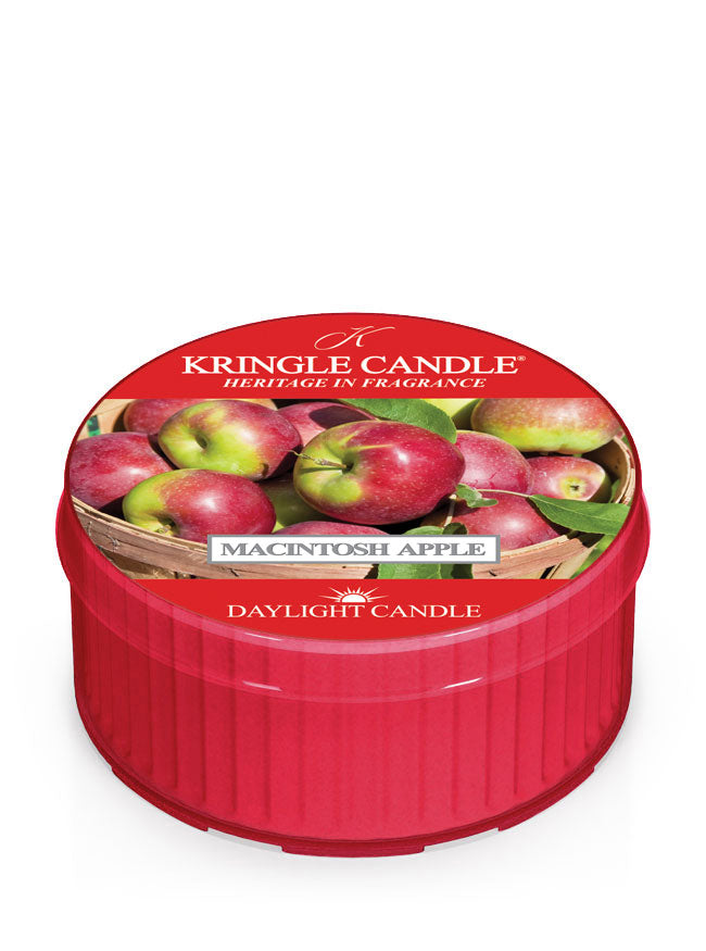 Kringle Candle Macintosh Apple daylight candle on a white background