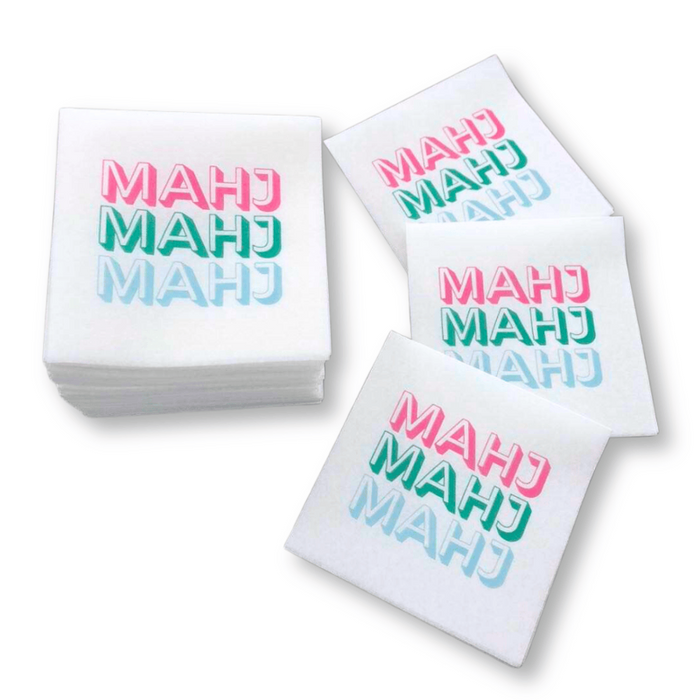 My Fair Mahjong Mahjong Cocktail Napkins - 50-Pack | 5'' x 5'' folded Mahjon