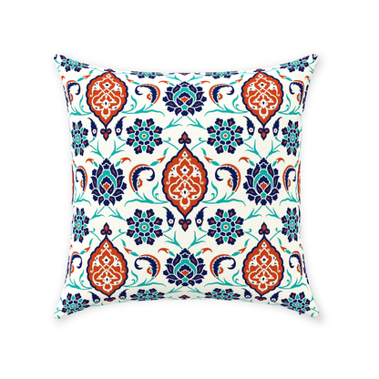 Mara Ottoman Cotton Pillows Blue Red