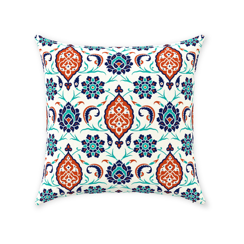 Mara Ottoman Cotton Pillows Blue Red