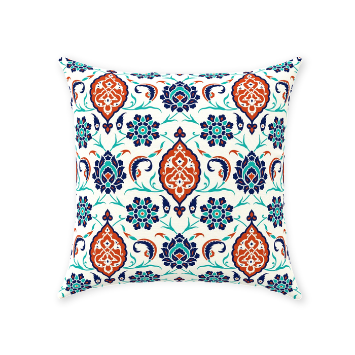 Mara Ottoman Cotton Pillows Blue Red