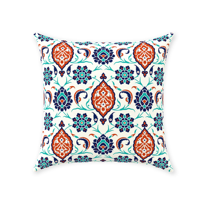 Mara Ottoman Cotton Pillows Blue Red