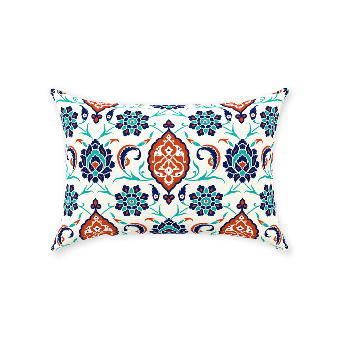 Mara Ottoman Cotton Pillows Blue Red