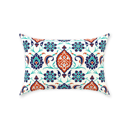 Mara Ottoman Cotton Pillows Blue Red