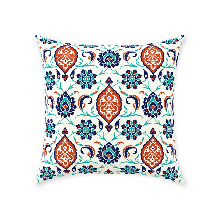 Mara Ottoman Cotton Pillows Blue Red