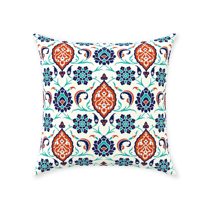 Mara Ottoman Cotton Pillows Blue Red
