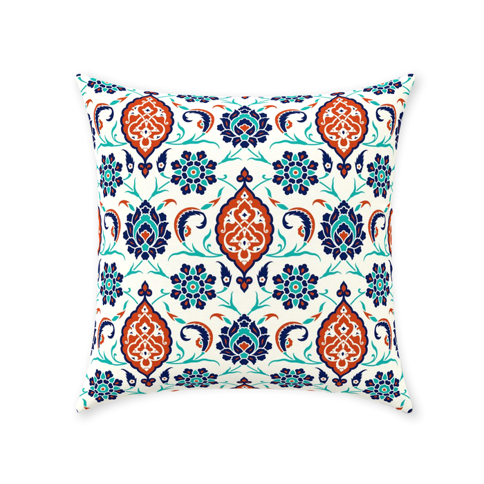 Mara Ottoman Cotton Pillows Blue Red