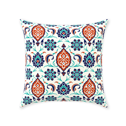 Mara Ottoman Cotton Pillows Blue Red
