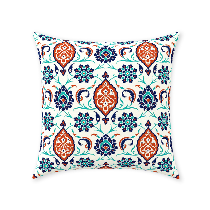 Mara Ottoman Cotton Pillows Blue Red