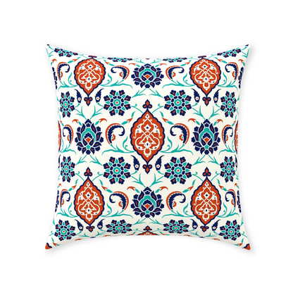 Mara Ottoman Cotton Pillows Blue Red