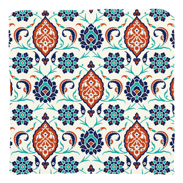 Mara Ottoman Cotton Pillows Blue Red