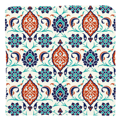 Mara Ottoman Cotton Pillows Blue Red