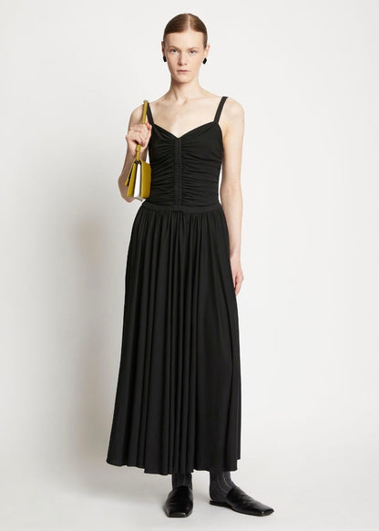 Matte Crepe Strap Dress (Black)