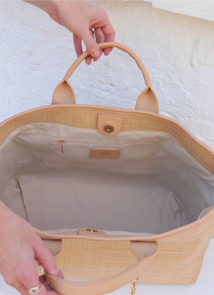 Melissa Tote Bag - Natural Lattice Tan
