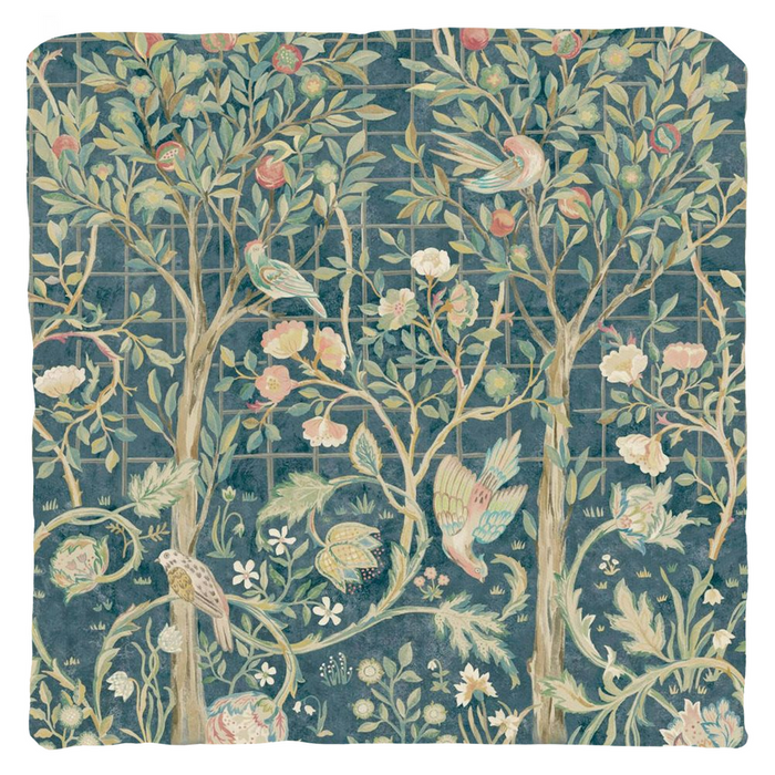 Melsetter Cotton Throw Pillows William Morris Dark Teal