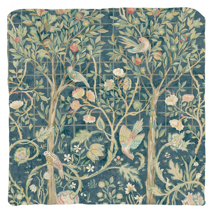 Melsetter Cotton Throw Pillows William Morris Dark Teal