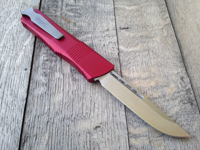 Microtech Troodon OTF S/E Automatic (3" Satin Plain) 139-4RD - GearBarrel.com