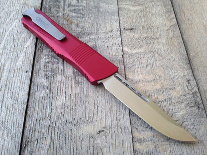 Microtech Troodon OTF S/E Automatic (3" Satin Plain) 139-4RD - GearBarrel.com