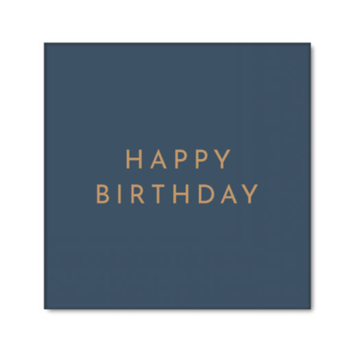 Bonjour Fête Party Midnight Blue Signature Birthday Napkins