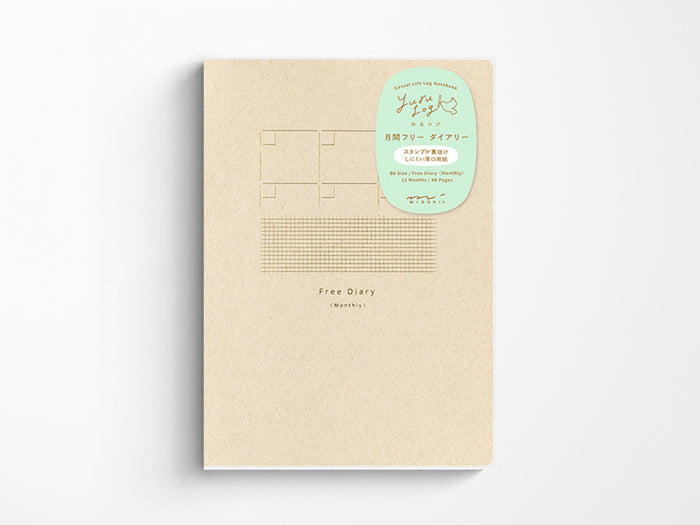 Midori Yuru Log Notebook B6 - Free Diary Monthly 2