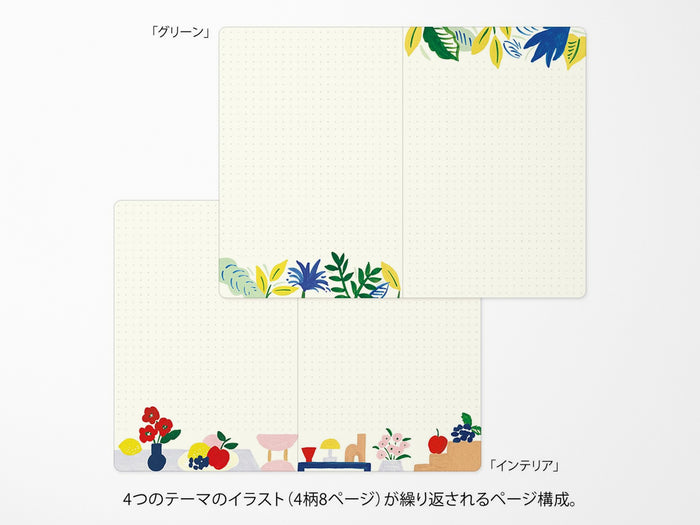 Midori Yuru Log Notebook B6 - Motif Textile