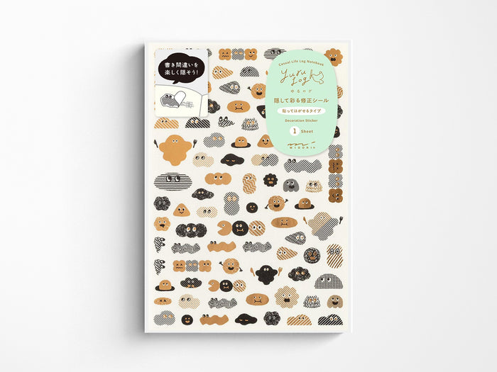 Midori Yuru Log Sticker Sheet - Camouflage Mini Monster