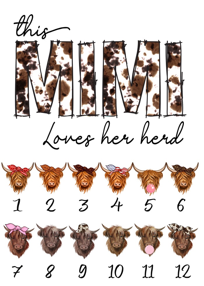Mimi Loves Her Herd | Personalized 25 oz Glass Tumbler