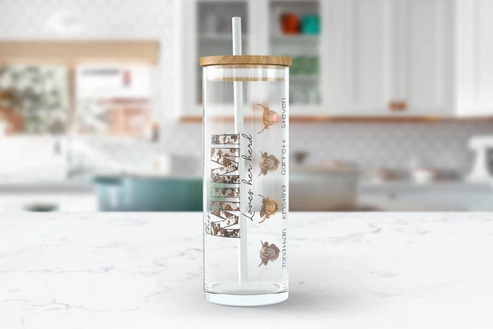 Mimi Loves Her Herd | Personalized 25 oz Glass Tumbler