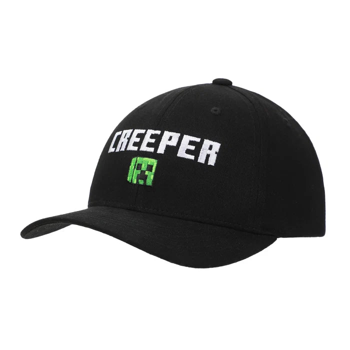 Minecraft - Logo Creeper Adult Black Traditional Adjustable Snapback Hat