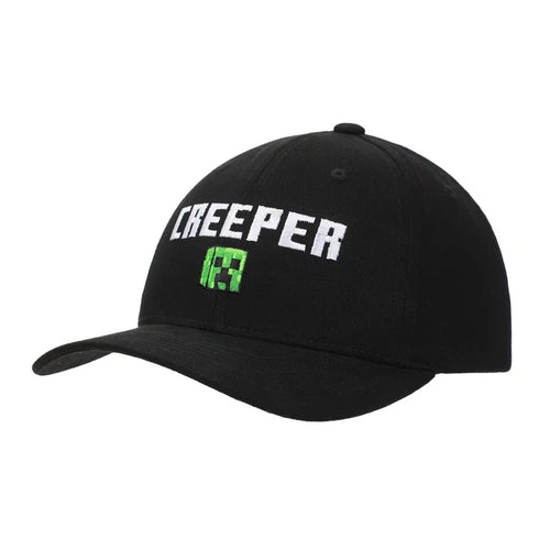 Minecraft - Logo Creeper Adult Black Traditional Adjustable Snapback Hat