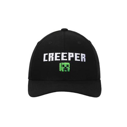 Minecraft - Logo Creeper Adult Black Traditional Adjustable Snapback Hat