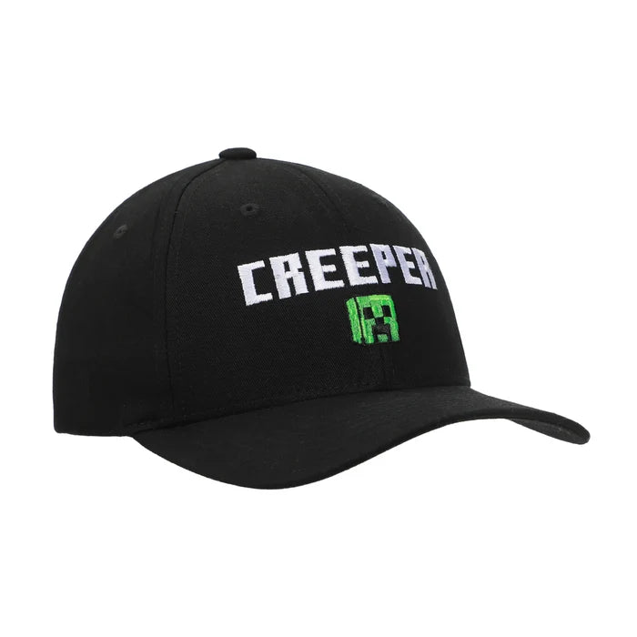 Minecraft - Logo Creeper Adult Black Traditional Adjustable Snapback Hat
