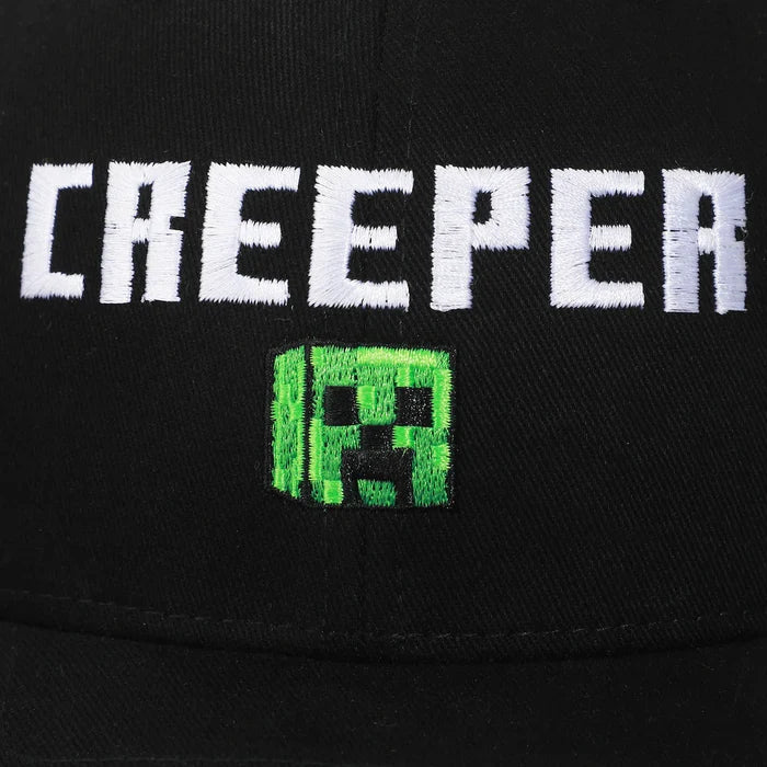 Minecraft - Logo Creeper Adult Black Traditional Adjustable Snapback Hat