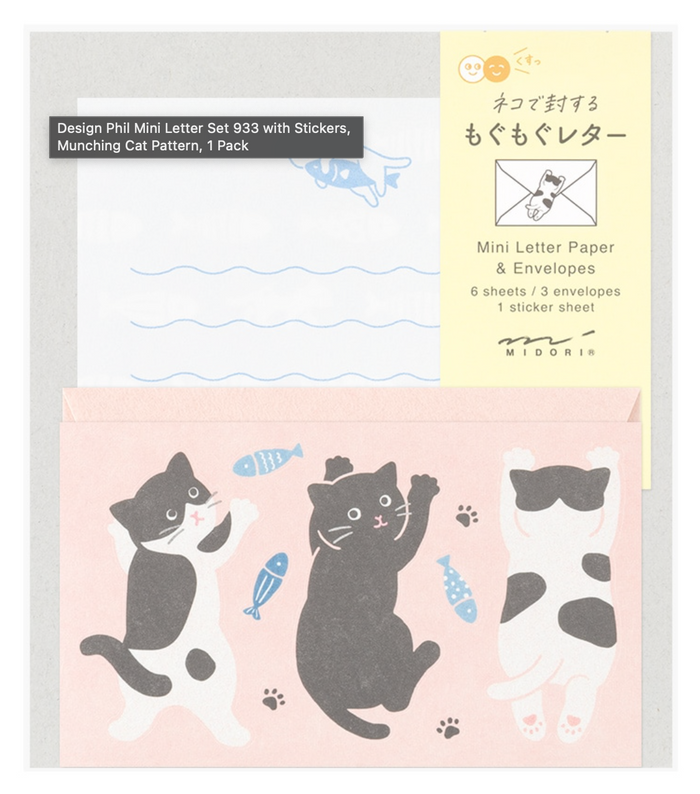 Mini Letter Set with Stickers - Hungry Cat