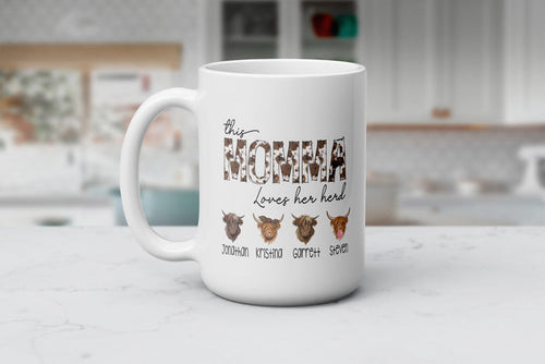 Momma Loves Her Herd | Personalized Mug