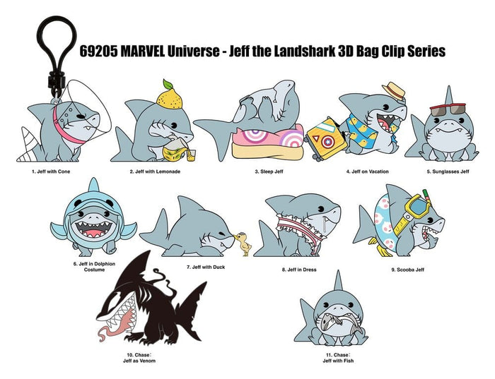 Monogram Marvel Jeff the Land Shark Series 17 3D 1 piece Foam Bag Clip, Blind Bag Figural