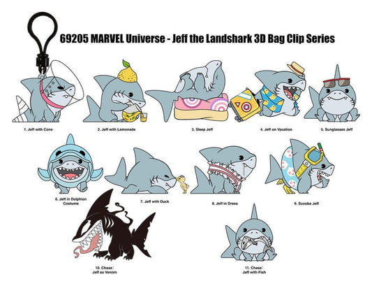 Monogram Marvel Jeff the Land Shark Series 17 3D 1 piece Foam Bag Clip, Blind Bag Figural