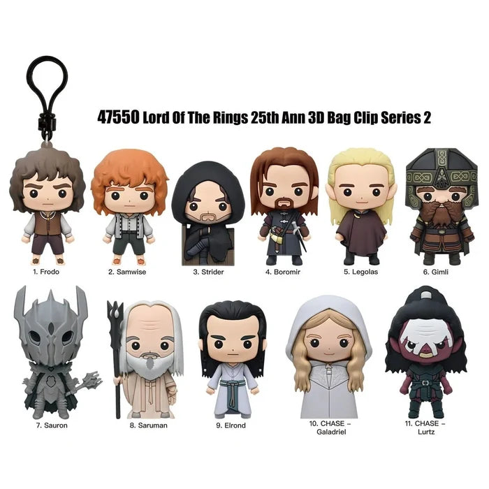 Monogram The Lord of the Rings Series 2 3D Foam Bag Clip 1piece Random