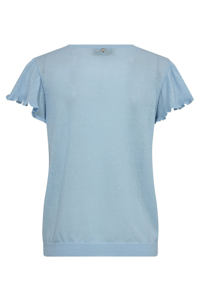 Mos Mosh 158900 MMGanna Cashmere Blue V-Neck Knit Top - Dotique
